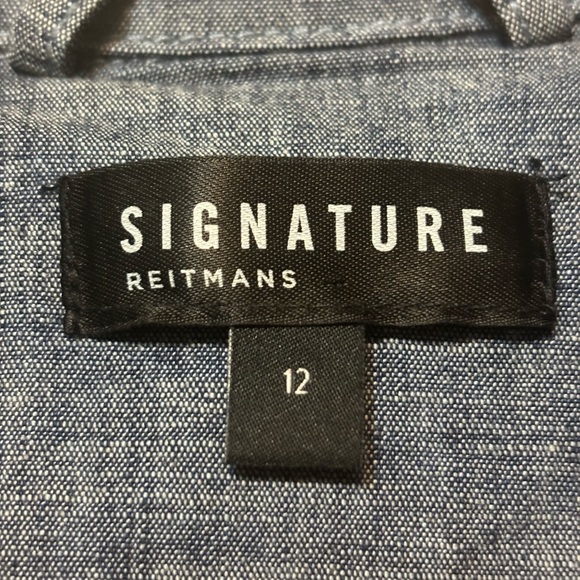 REITMANS SIGNATURE Chambray Denim Blue Blazer - Picture 4 of 7